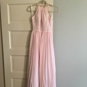 Azazie light pink floor-length dress